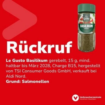Basilikum-Rückruf bei Aldi Nord