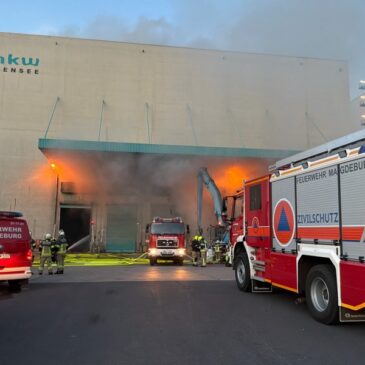 Brand im Müllheizkraftwerk Magdeburg-Rothensee