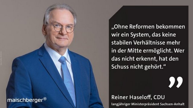 Haseloff bei „maischberger“: 1000-Euro-Krisenbonus „bringt nichts, für den Osten sowieso nicht“ – Lob für Reiche, Unverständnis für Klingbeil