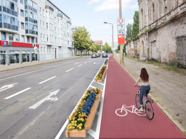 Ausbau statt Rückbau: GRÜNE/future! verteidigen Protected Bikelane in der Großen Diesdorfer Straße