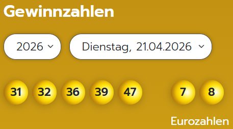 Eurojackpot: Zahlen & Quoten der Dienstags-Ziehung