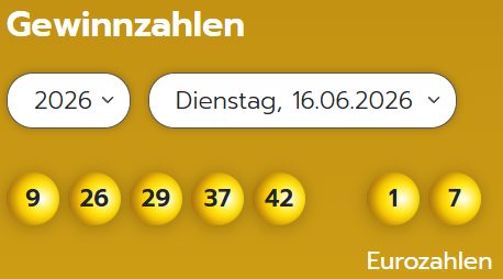 Eurojackpot: Zahlen & Quoten der Dienstags-Ziehung