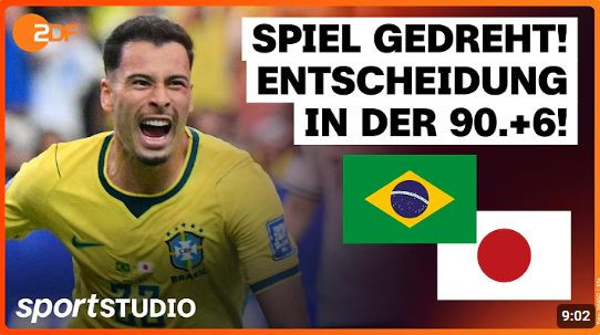 Fußball-WM Sechzehntelfinale: Brasilien – Japan 2:1