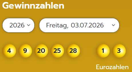 Eurojackpot: Zahlen & Quoten der Freitags-Ziehung