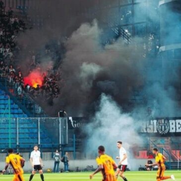 Ausschreitungen bei Fußballspiel Dynamo-Hertha