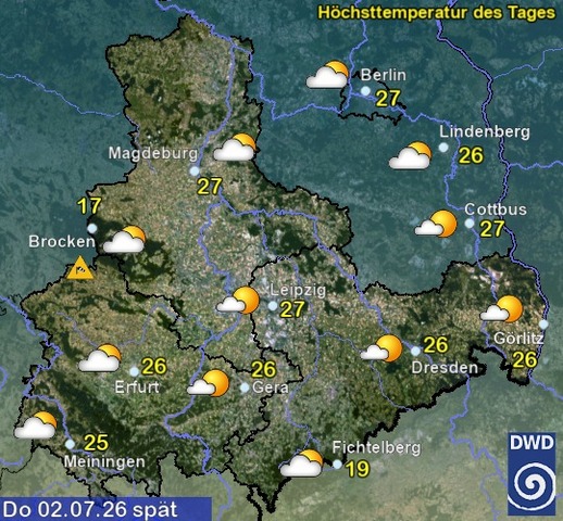 Sachsen-Anhalt Wetter am Donnerstag