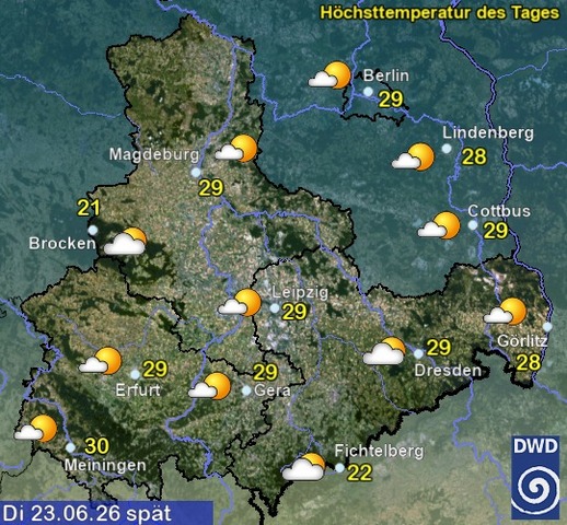 Sachsen-Anhalt Wetter am Dienstag