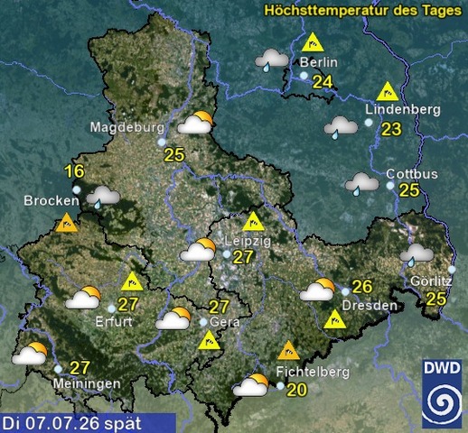 Sachsen-Anhalt Wetter am Dienstag